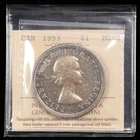 1953 $1 ICCS MS65 SF FWL Canada Silver Dollar Uncirculated GEM with Warm Toning