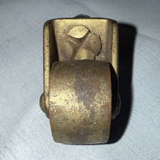 Vintage Brass Swivel Stem Caster Wheel Assembly for Upright Piano