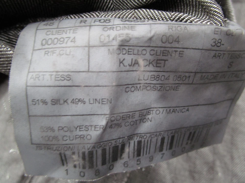 Boglioli K. Jacket Mens 48 EU Brown Silk Linen Unstructured Sport Coat Italy - Image 4 of 4