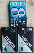 Maxell 8mm GX-MP 120min Video Cassette Tapes Brand New Sealed Packs Lot Of 3
