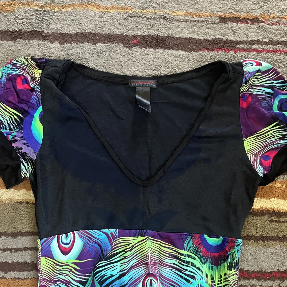 Vestido Custo Barcelona Mujer Talla Pequeña Colorido Artístico Ecléctico Boho Foto 3 de 4