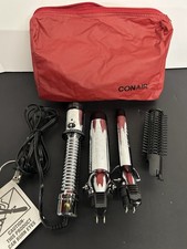 Conair Instant Heat Professional Chrome Curling Iron w/ 2 Barrels Brush / Bag