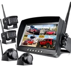 9" 1080P Wireless Split Monitor DVR IR Backup Camera For Truck Trailer RV Camper