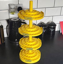 Clipper Yellow Plastic Countertop Display Stand, Portable Spinner Rotating