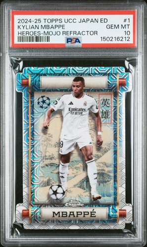 2024-25 TOPPS UEFA CLUB COMPETITIONS JAPAN EDITION HEROES KYLIAN MBAPPE PSA 10