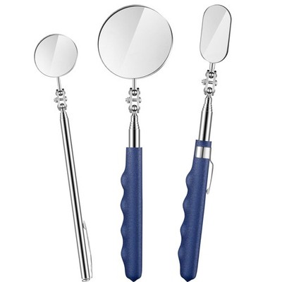 3 Pieces Telescoping Inspection Mirror Stainless Steel Extendable Mechanic Mi...