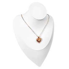 Paw Print Heart Pet Ashes Memorial Necklace with Box For Dog Cat Rose Gold