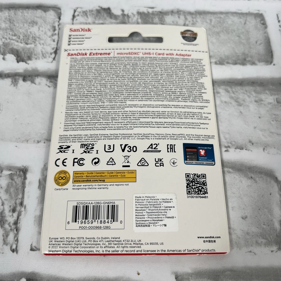 SanDisk Extreme MicroSD Card 128GB with extreme capture Speed 190 - Image 2 of 2