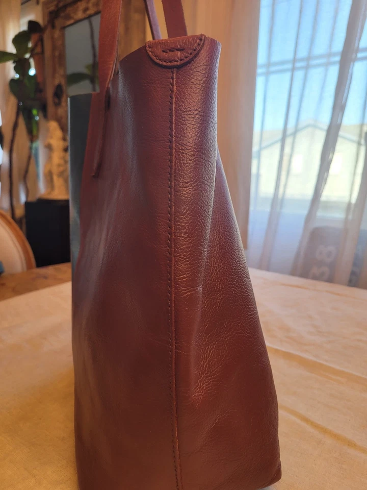 Bolso de Mano y Cartera J Crew Downing Color Block Rayas Borgoña Azul Marino Cuero Foto 3 de 4