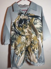 Vintage Y2K Masamune Shirow Cyber Girls Intron Depot Anime Button Up Shirt XL 