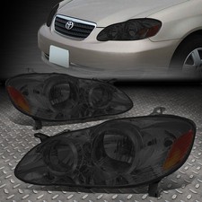 For 03-08 Toyota Corolla Smoked Housing Amber Corner Headlight Replacement Lamps