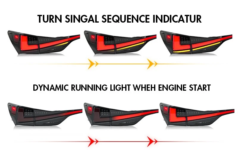 Smoke Rear Full LED Tail Lights For Lexus GS350 GS200t GSF 2012-2021 Sequential Foto 4 de 4