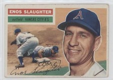 1956 Topps Enos Slaughter (White Back) #109 HOF n8a
