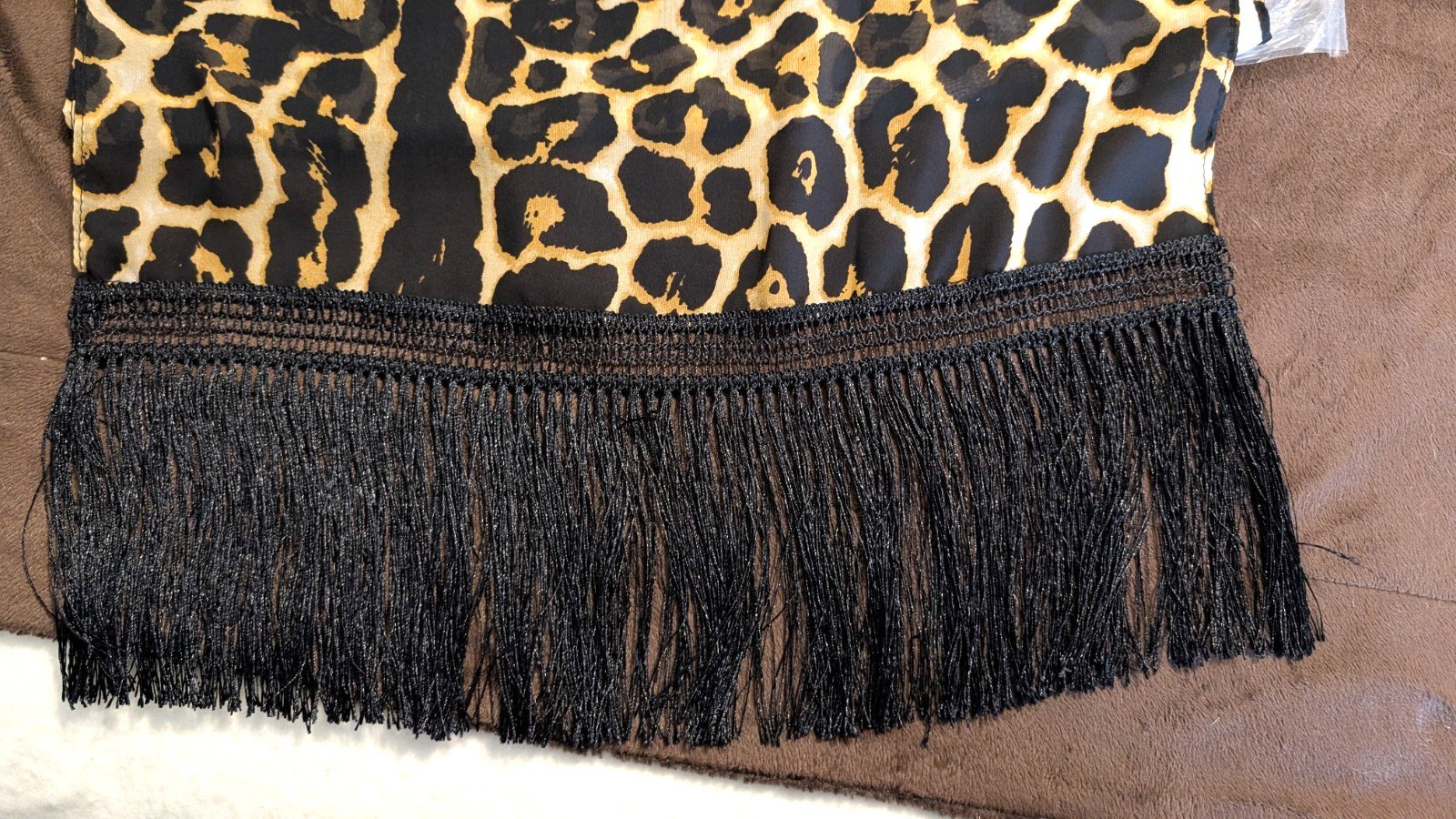 Long Rectangular Leopard Brown/Black/Tan Print Fa… - image 2