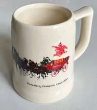 BUDWEISER Beer Stein CHAMPION CLYDESDALES Ceramic Mug 16 oz