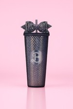 Image of BARBIE Stainless Steel Tumbler Cup With Rhinestone Lid And Reusable Straw.