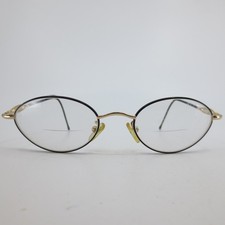 Fendi F501 Onyx Oval Eyeglasses Black Gold Metal Frame Italy 135mm Vintage