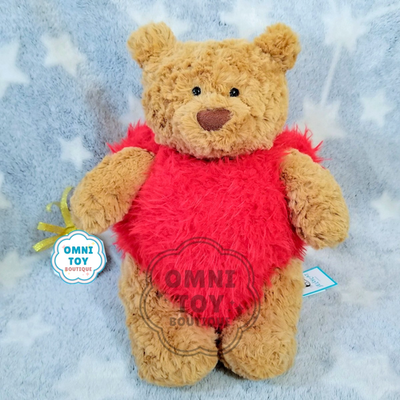 JELLYCAT BARTHOLOMEW BEAR 'HEART THROB' Plush Toy Love Valentine's