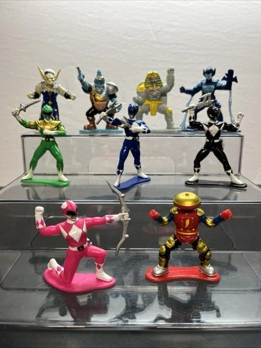 Vintage 1993 Mighty Morphin Power Rangers 3" Mini PVC Figures - Set of 9 W17
