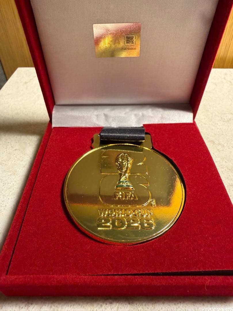 FIFA World Cup 2026 Gold Commemorative Medal with Case and Strap From Japan