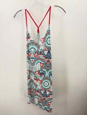 Pre-Owned Helen Jon Green Size Large Printed Shift Knee Length Sleeveless Dress
