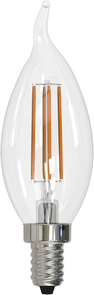 LED Filament CA11 Flame Chandelier Light 5.5W, 60W, 600LM, E12, 3000K, 12 Count - Image 2 of 2