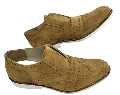 Girotti Custom Made Handcrafted Caramel Suede Slip on  display picture 3