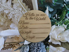Birth Announcement Plaque | Wooden Baby Shower Gift | Milestones | New born gift