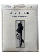 JG Hook Body Slimmers Toner Control Top Lycra Tall Ivory 1 Pair 1st Quality NOS
