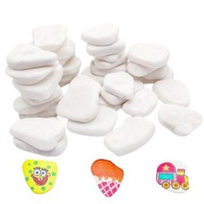 20PCS Smooth Painting Rocks 1.2"-2.0" White Flat Natural Irregular DIY Painti...