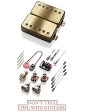 EMG JH SET JAMES HETFIELD BRUSHED GOLD ACTIVE STANDARD SPACED SHORT SHAFT POTS 