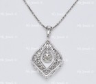 18k White Gold Natural Diamond  pendant Stylish Flare Baguette 1.37 ct — photo 7
