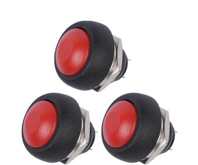 5 Stck. Rot 12 mm Wasserdicht Momentdruckknopf Mini Rundschalter 1A 250V 
