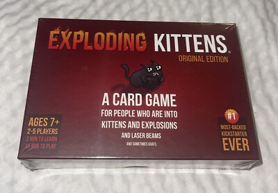 EXPLODING KITTENS Original Edition Card Game 2-5 Players Ages 7+  New Sealed