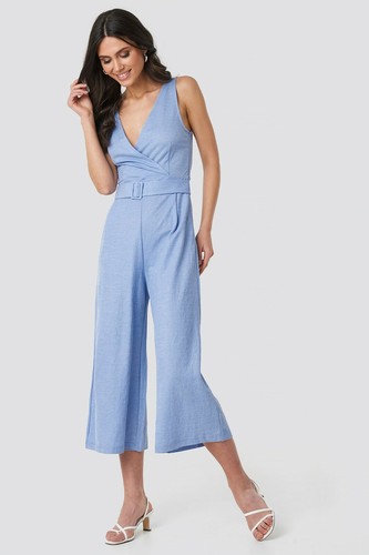 Mango Moni Belted Midi Long Jumpsuit 