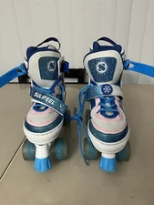 SULIFEEL Adjustable Light Up Wheeled Roller Skates for Girls BLUE Snow Free Ship