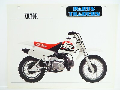 OEM Genuine Honda Red Book Single Page Spec Sheet XR70R XR 70R OEM Genuine Honda Red Book Single Page Spec Sheet XR70R XR 70R