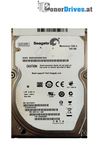 Seagate ST9500420AS - 9HV144-286 - 500 GB - SATA - PCB 100536286 Rev. E*