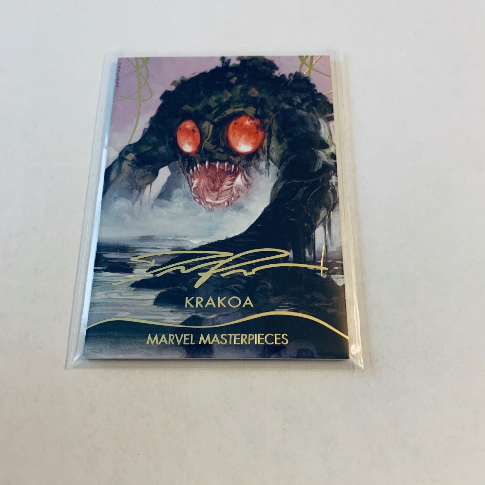 R50,128 - 2020 UD Marvel Masterpieces Gold Foil Signature #37 Krakoa 