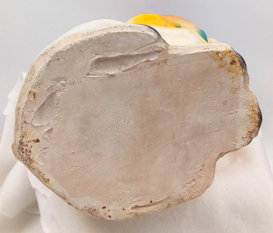 Poodle Chalkware Piggy Bank Dog Blue Sparkly Bow Carnival Prize 1940s Vintage