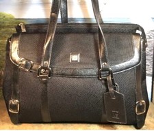 Diane Von Furstenberg Laptop Business Tote Satchel Carry On Black Travel
