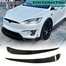 Carbon Front Canard Flossen Splitter Spoiler Passt für Tesla Model X 90D 2015-21