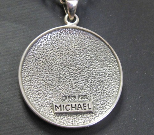 MICHAEL pendant sigil .925 silver Patron Angel of military & Police Peter Stone - Picture 2 of 6
