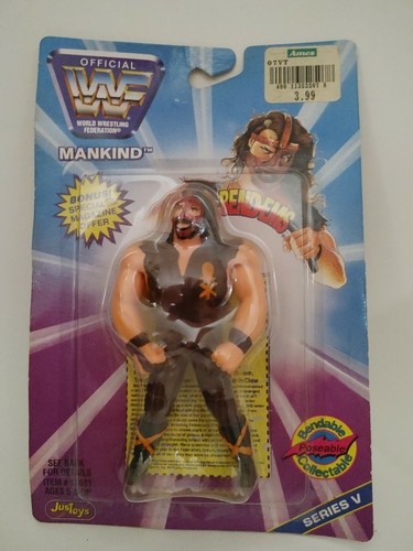 WWF  Bend-ems MOC Mankind Wrestling Figure WWE Ben...