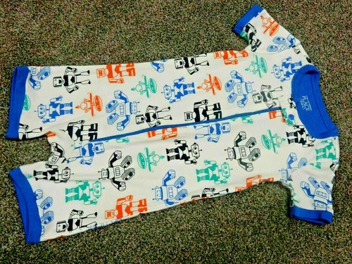 C7 NWT 18-24M The Children's Place ROBOTS Shorts Cropped Romper Sleeper Pajamas - Picture 2 of 3