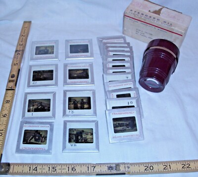 STANDARD OIL SERVICE STATIONS ATTENDANTS ADVERTISING SLIDES PHOTOS 1950s X21