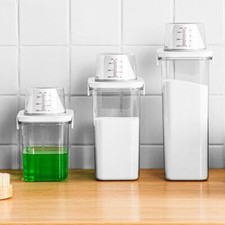 Airtight Laundry Detergent Powder Storage Box  Clear Washing Powder Container