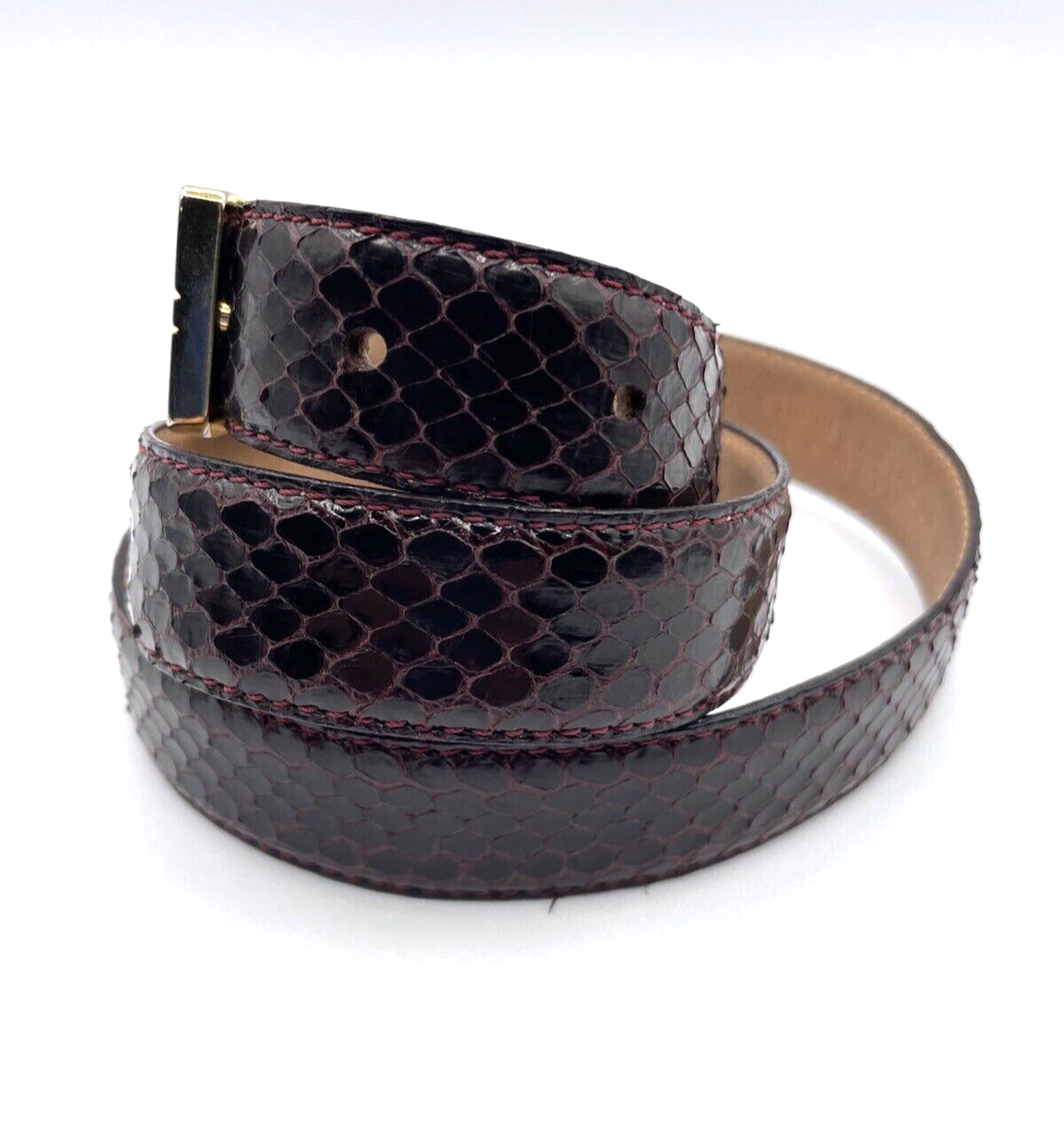 vintage snakeskin belt by Christopher Roberts 80s-90s Genuine Snakeskin Skinny Belt Size Small Christopher  main image 3