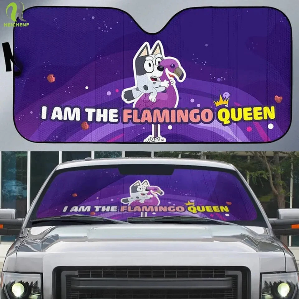 BlueyDad Car Sunshade, Flamingo Car Sunshade, Cartoon Auto Sunshade