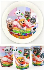 Talking Tom Bebé Fiesta de Cumpleaños Banner Platos Tazas Sombreros Bolsas Caja de Favoritos